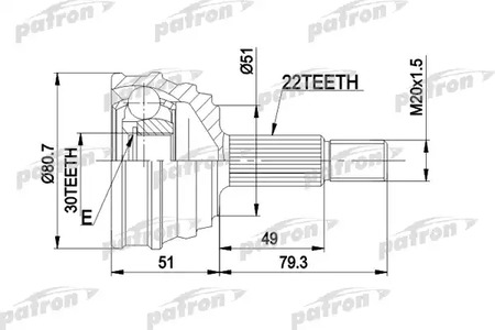 PCV1049 PATRON ШРУС