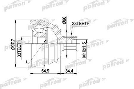 PCV1123 PATRON Шарнирный комплект, приводной вал