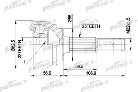 PCV1163 PATRON Шарнирный комплект, приводной вал