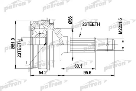 PCV1346 PATRON Шарнирный комплект, приводной вал