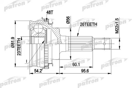 PCV1347 PATRON Шарнирный комплект, приводной вал