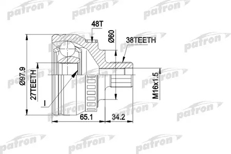 PCV1389 PATRON Шарнирный комплект, приводной вал