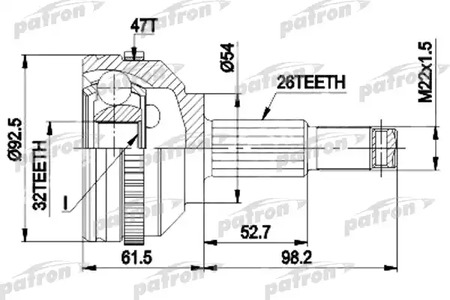 PCV1438 PATRON ШРУС