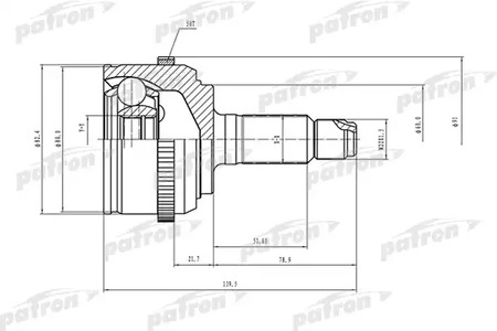 Шарнирный комплект, приводной вал PATRON PCV1503