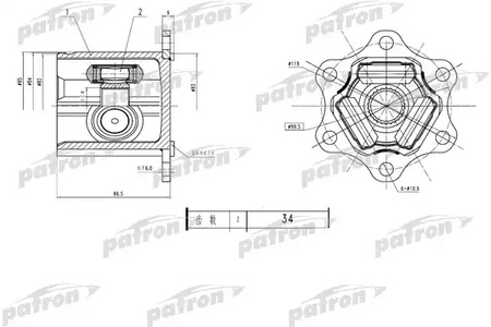 PCV1783 PATRON ШРУС