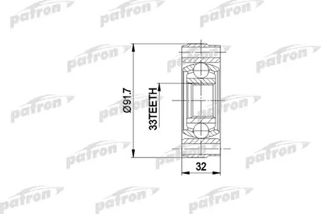 PCV3003 PATRON Шарнирный комплект, приводной вал