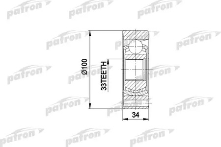 PCV3010 PATRON Шарнирный комплект, приводной вал