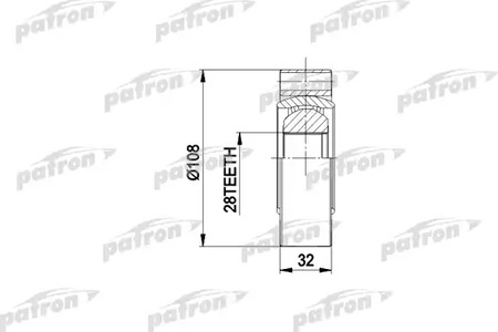 PCV3016 PATRON Шарнирный комплект, приводной вал