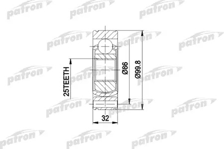 Шарнирный комплект, приводной вал PATRON PCV3020