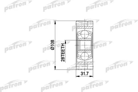 PCV3024 PATRON Шарнирный комплект, приводной вал