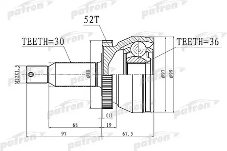 PCV3072 PATRON ШРУС