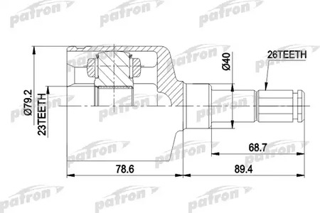 PCV4014 PATRON Шарнирный комплект, приводной вал