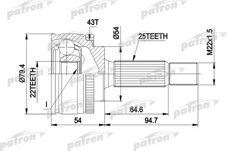 PCV4306 PATRON ШРУС