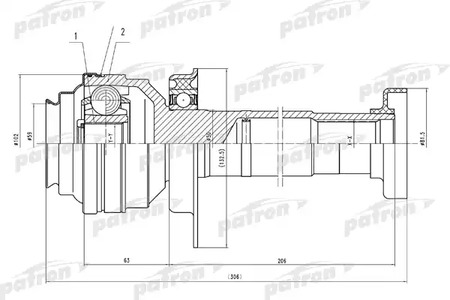 PCV4837 PATRON ШРУС