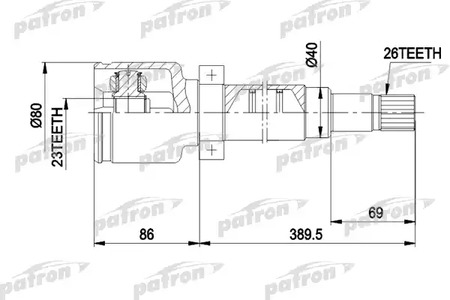 PCV5011 PATRON Шарнирный комплект, приводной вал