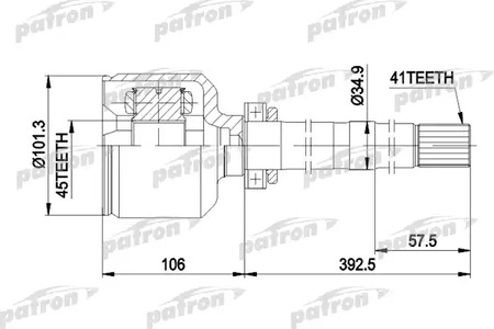 PCV5012 PATRON Шарнирный комплект, приводной вал