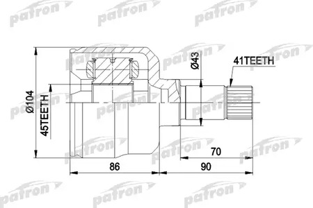 PCV5021 PATRON Шарнирный комплект, приводной вал