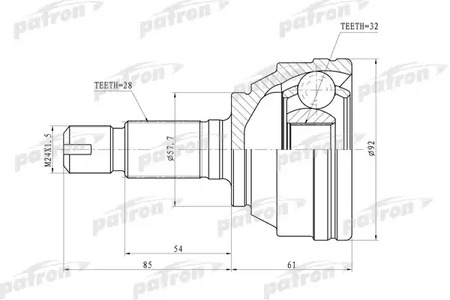 PCV6893 PATRON ШРУС