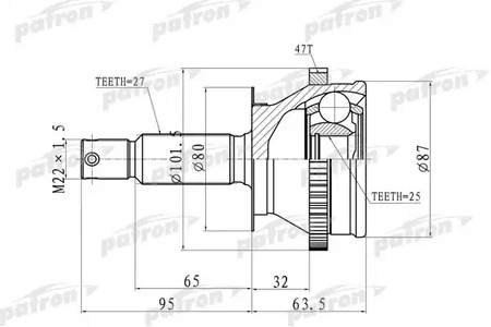 ШРУС PATRON PCV8728