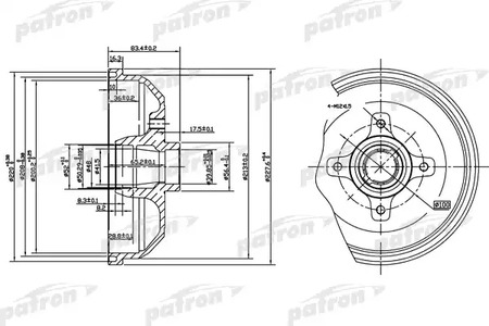 Барабан тормозной PATRON PDR1115