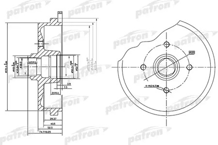 PDR1184 PATRON Барабан тормозной