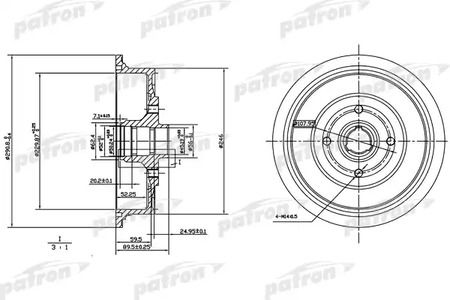 PDR1200 PATRON Барабан тормозной