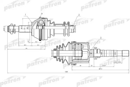 PDS0129 PATRON Полуось