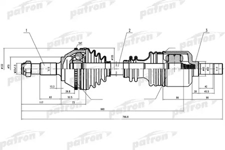 Полуось PATRON PDS0160