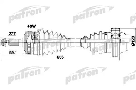 PDS0185 PATRON Полуось