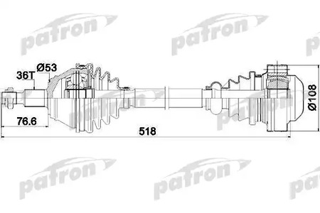 Полуось PATRON PDS0189