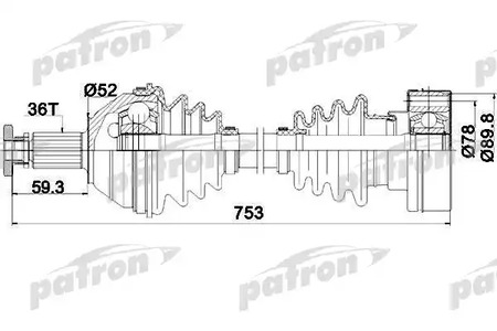 Полуось PATRON PDS0207