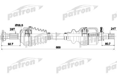 PDS0225 PATRON Полуось