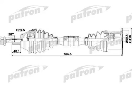 Полуось PATRON PDS0254