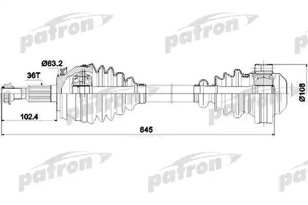 Полуось PATRON PDS0307