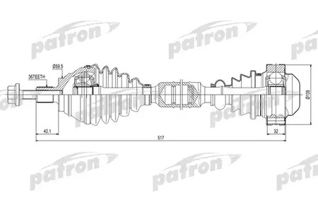 Полуось PATRON PDS0415