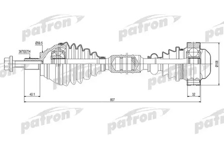 Полуось PATRON PDS0416