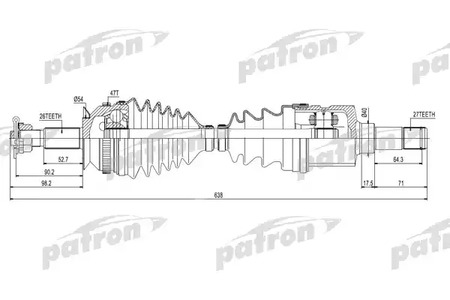 Полуось PATRON PDS0423