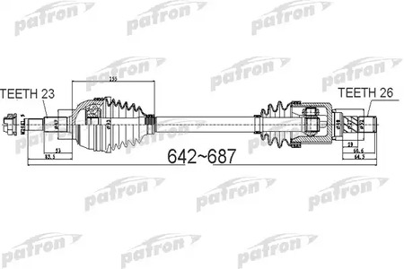 Полуось PATRON PDS0524