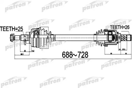 PDS0529 PATRON Полуось