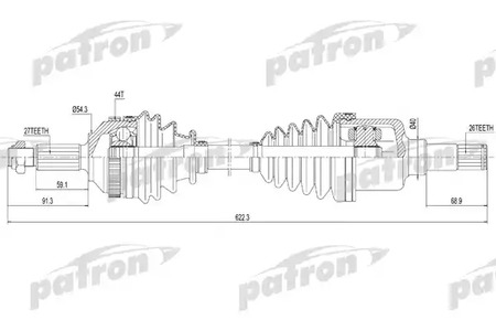 Полуось PATRON PDS1257