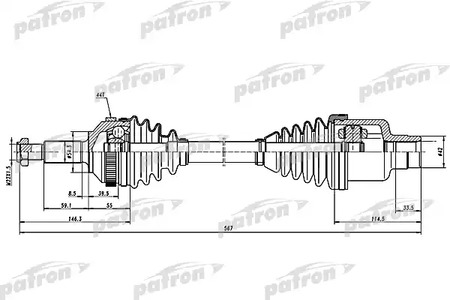 Полуось PATRON PDS1258