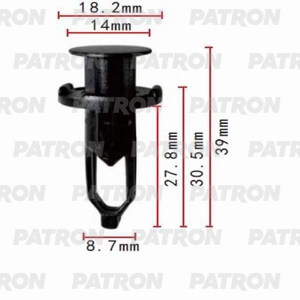 Клипса пластмассовая PATRON P37-0006