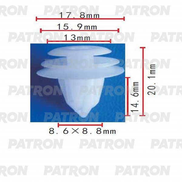 Клипса пластмассовая PATRON P37-0053