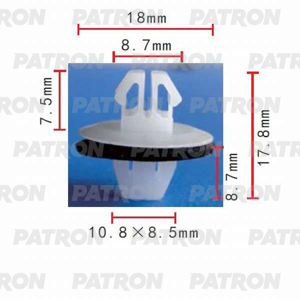 Клипса пластмассовая PATRON P37-0056