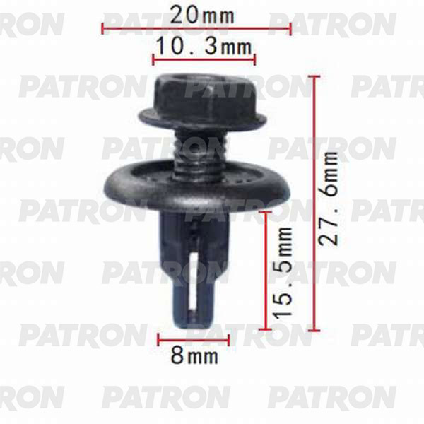 Клипса пластмассовая PATRON P37-0089