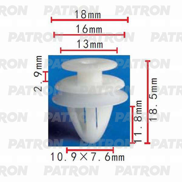 Клипса пластмассовая PATRON P37-0106
