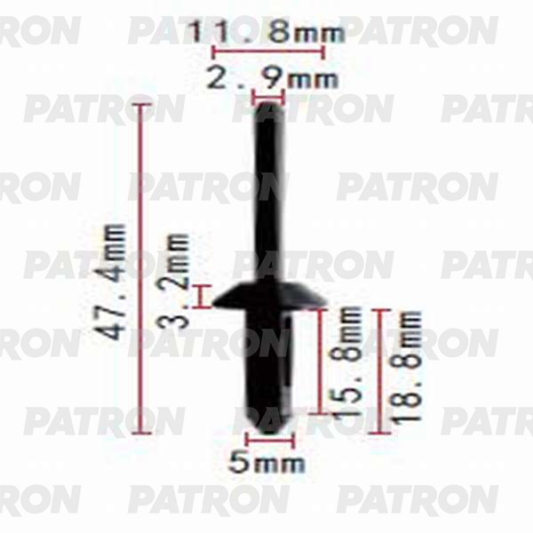 Клипса пластмассовая PATRON P37-0127