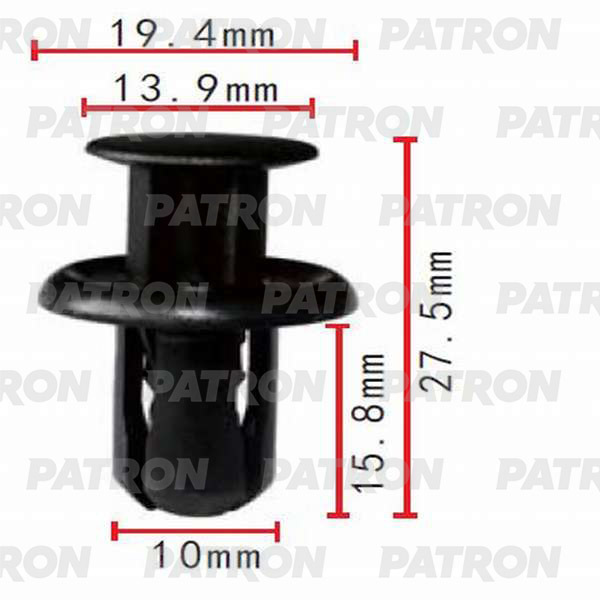 Клипса пластмассовая PATRON P37-0162