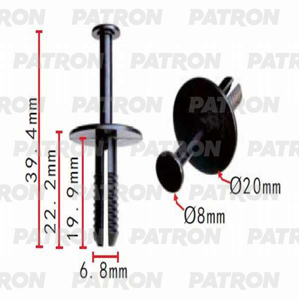 Клипса пластмассовая PATRON P37-0195