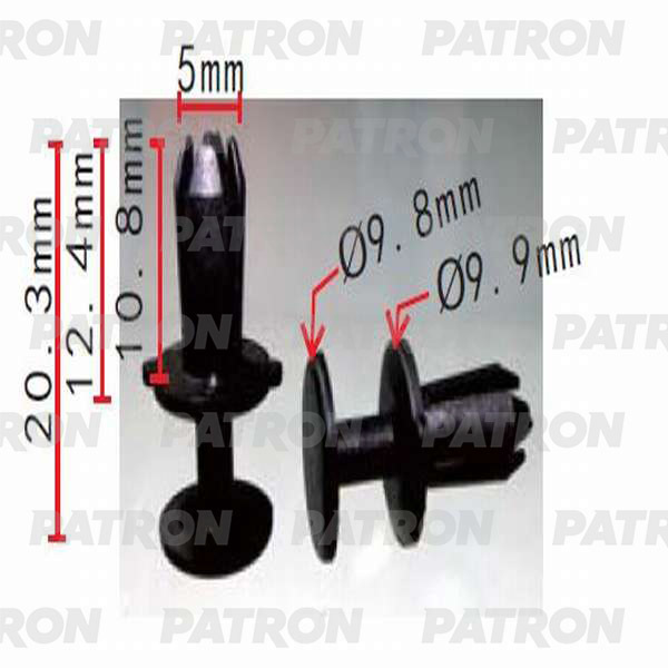 P37-0203 PATRON Клипса пластмассовая